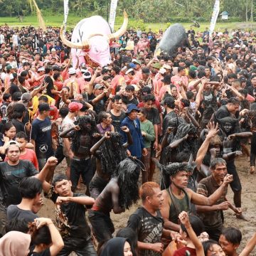 Meski Diguyur Hujan, Ritual Keboan Aliyan Berlangsung Meriah