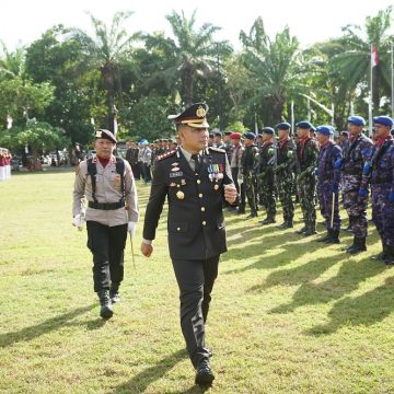 Upacara HUT Bhayangkara ke-70 Berlangsung Khidmat. Ini Harapan Kapolresta Banyuwangi