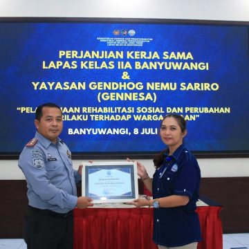 2025-07-16-lapas MoU Bersama GENNESA, Lapas Banyuwangi Laksanakan Program Rehabilitasi Sosial Warga Binaan