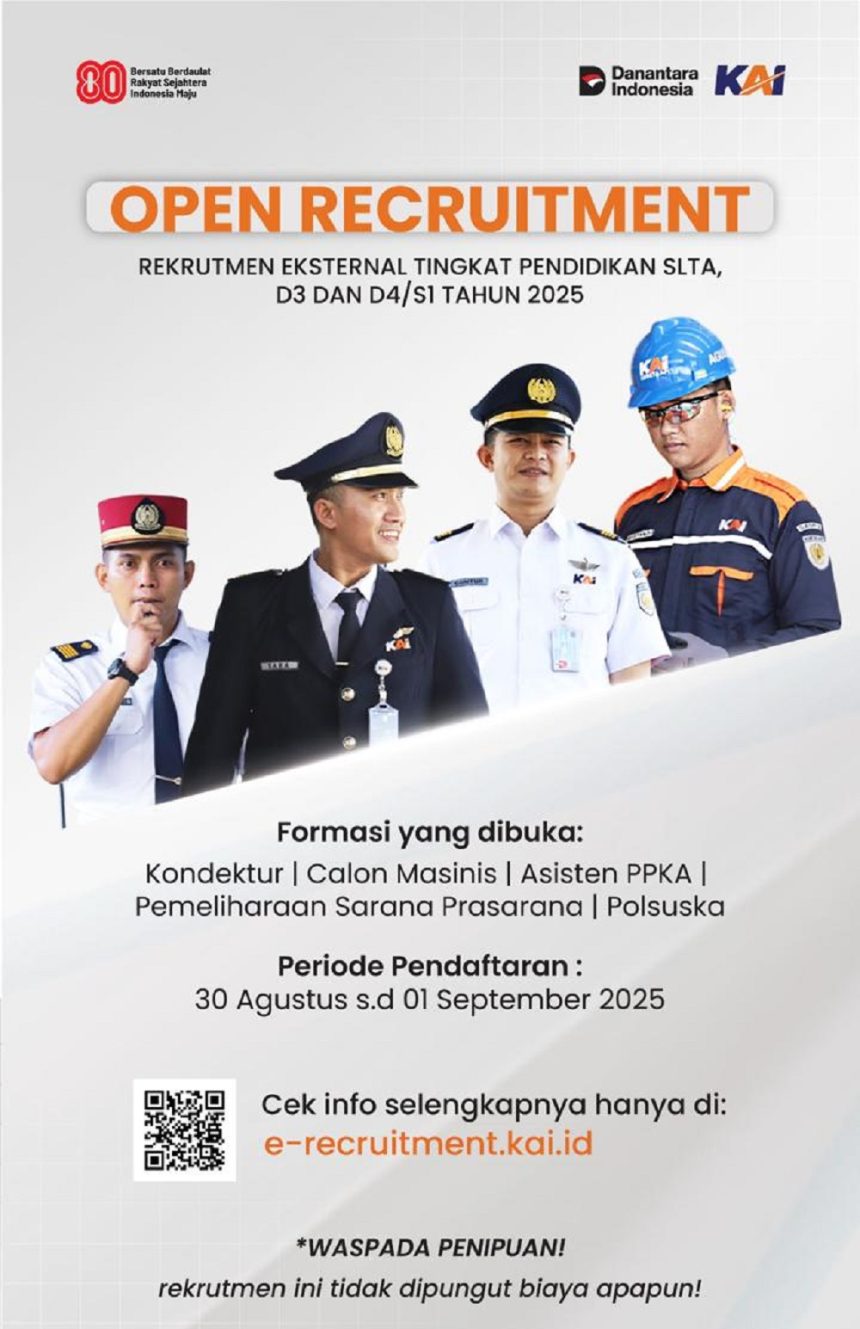 KAI Buka Rekrutmen 2025, Kesempatan Emas Bagi Talenta Muda Indonesia