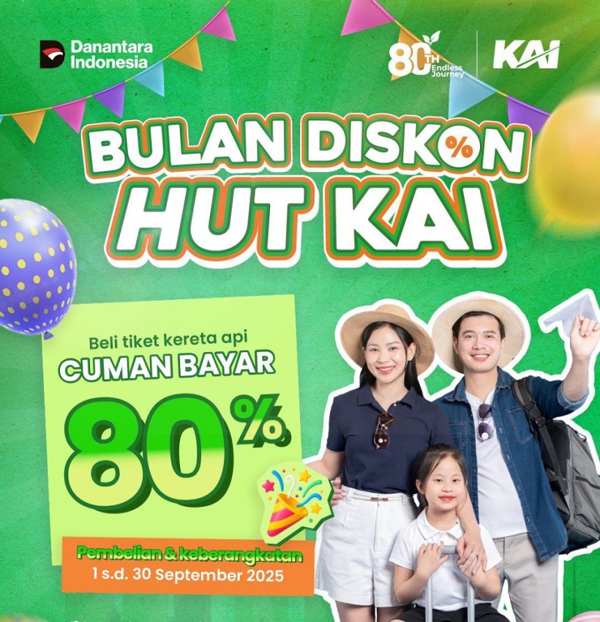 HUT ke-80, KAI Hadirkan Tarif Promo Cukup Bayar 80% untuk Sejumlah KA di Daop 9 Jember