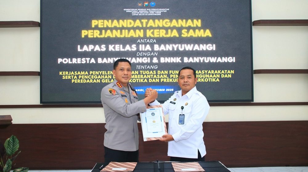 2025-10-23-lapas MoU Bersama Polresta dan BNNK, Lapas Banyuwangi Tegaskan Langkah Pencegahan dan Pemberantasan Peredaran Gelap Narkoba