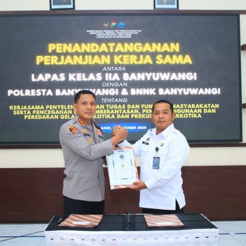 MoU Bersama Polresta dan BNNK, Lapas Banyuwangi Tegaskan Langkah Pencegahan dan Pemberantasan Peredaran Gelap Narkoba