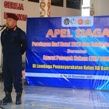 Antisipasi Gangguan Keamanan Nataru, Lapas Banyuwangi Gelar Apel Siaga Libatkan Aparat Penegak Hukum Lain