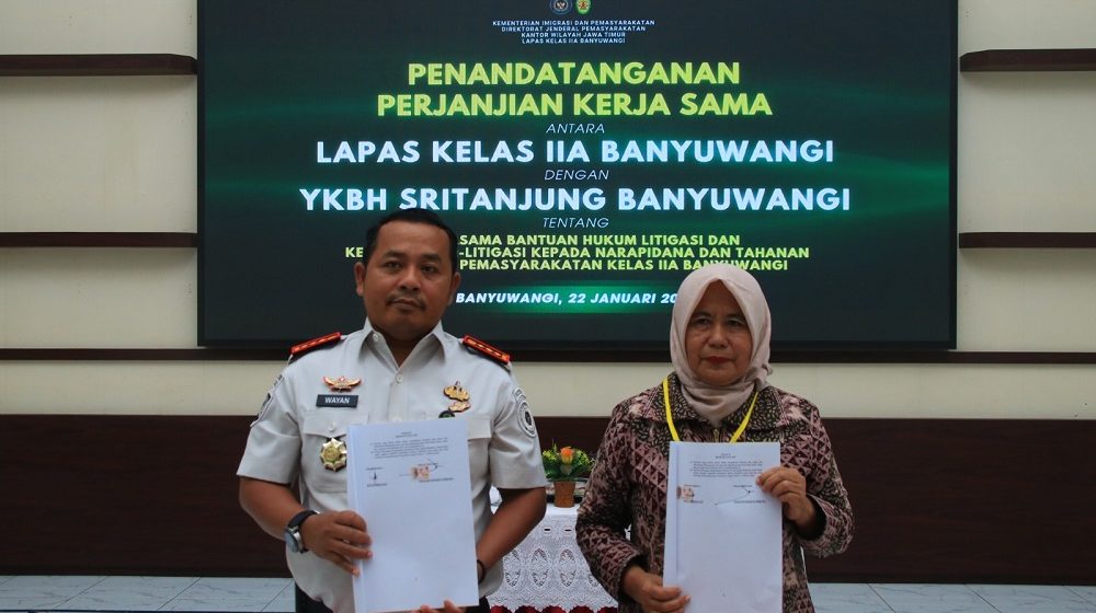 Perkuat Layanan Hukum, Lapas Banyuwangi Teken PKS dengan YKBH Sritanjung