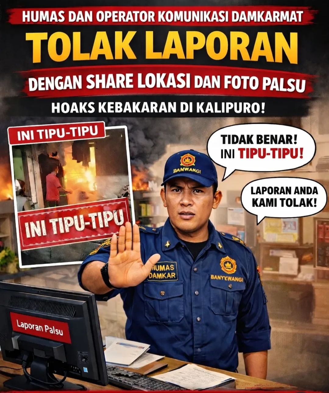 IMG_20260414_141947 Laporan Palsu Kembali Terjadi, Damkar Banyuwangi Perketat Verifikasi