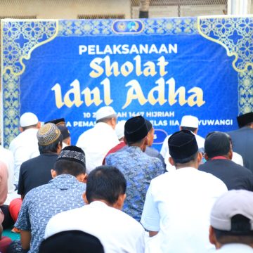 Salat Iduladha di Lapas Banyuwangi, Warga Binaan Diajak Petik Hikmah Keikhlasan
