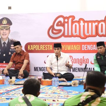 Bangun Sinergitas, Polresta Banyuwangi Silaturahmi dan Gelar Doa Bersama Komunitas Ojol